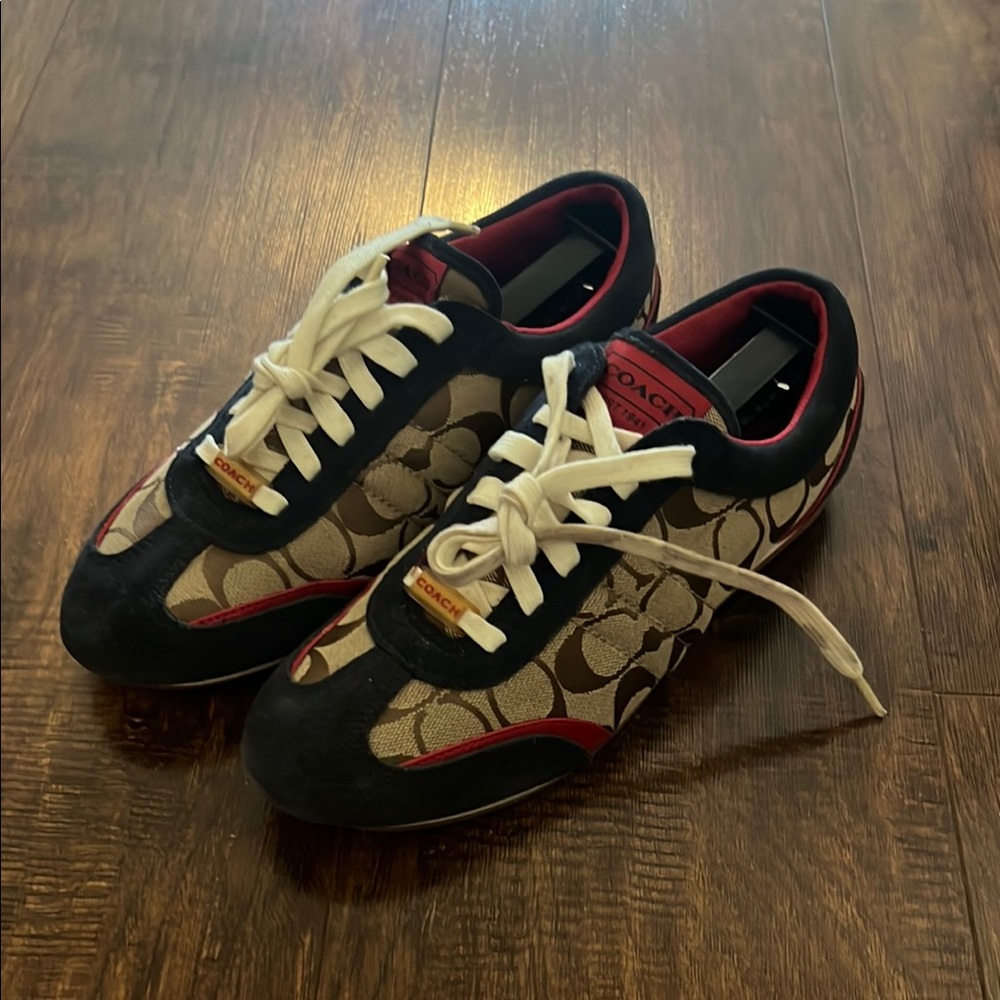 Coach Men's Black and Red Sneakers